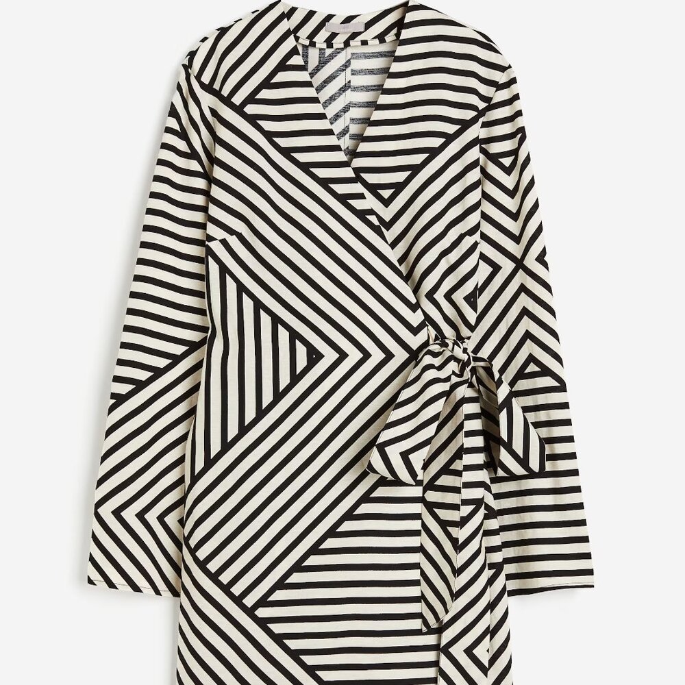 H&M Linen Blend Wrap Dress - Size Small - NWT